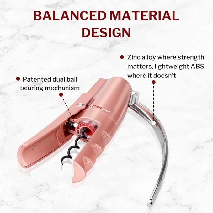 Forge Quality Compact Vertical Lever Corkscrew Wine Opener - Image 4
