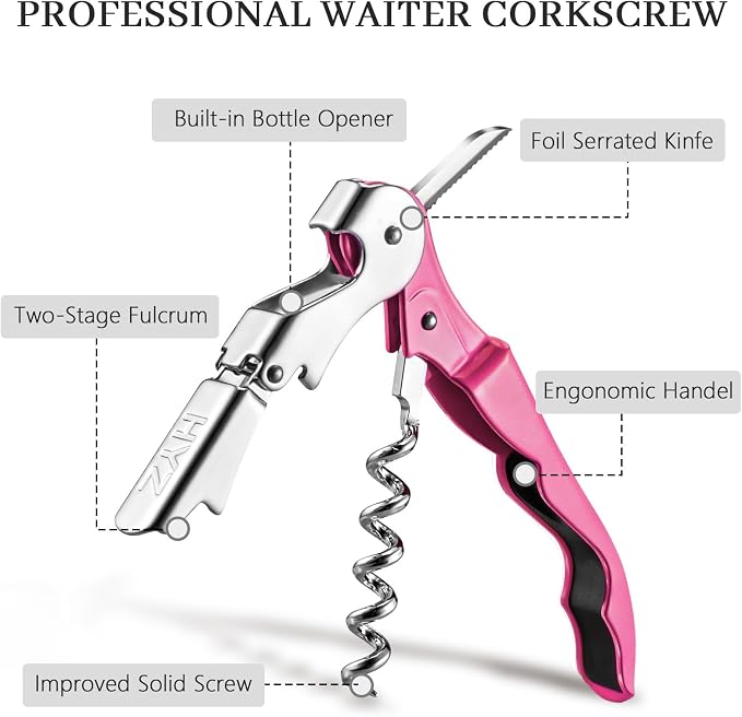 HYZ 2-Pack Wine Opener Waiter Corkscrew, Professional Wine Key - Image 2