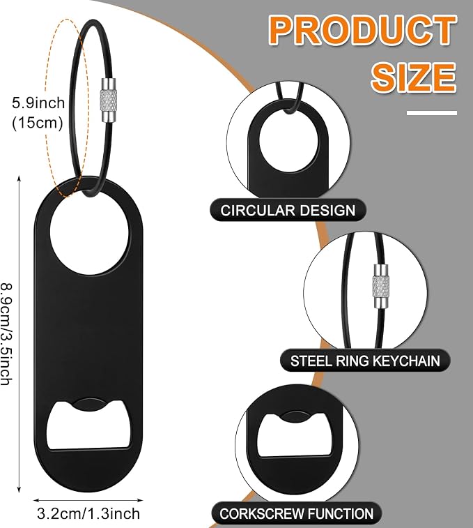 60 Pieces Stainless Steel Flat Bottle Opener Keychain Bulk 3.5 x 1.3 Inches - Image 2