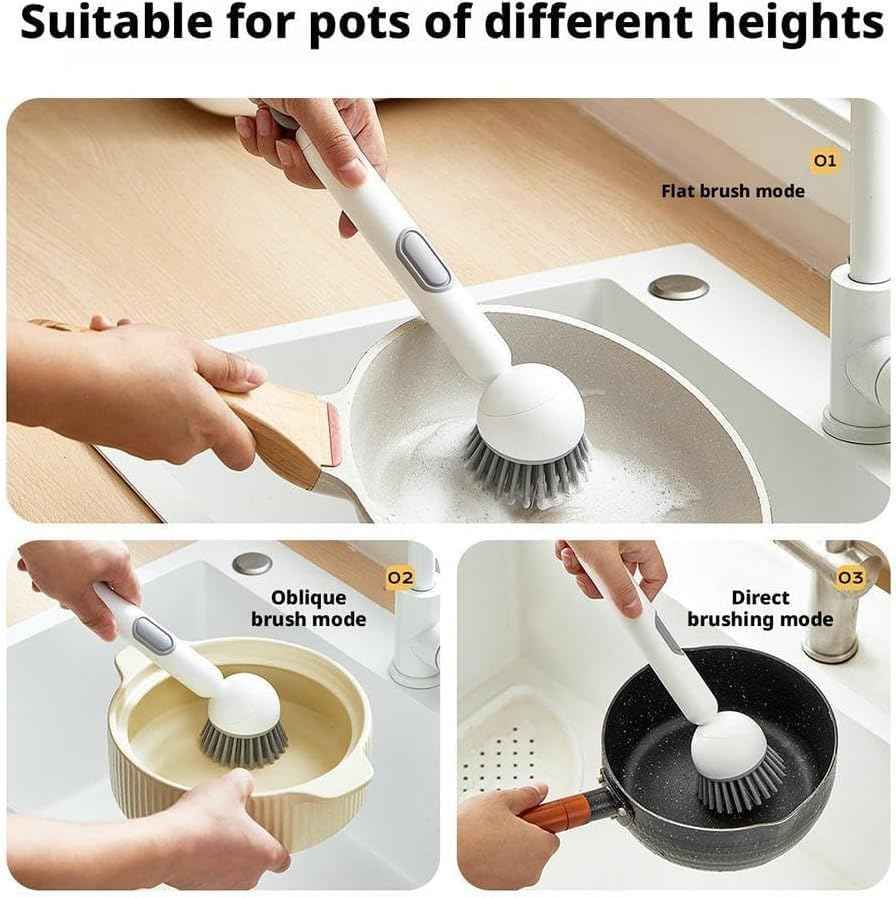 Dish Brush, 6-in-1 with Detergent Dispenser