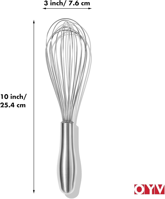 OYV 18/10 Stainless Steel Whisk, Ergonomic Handle, Dishwasher Safe Metal whisk - Image 7