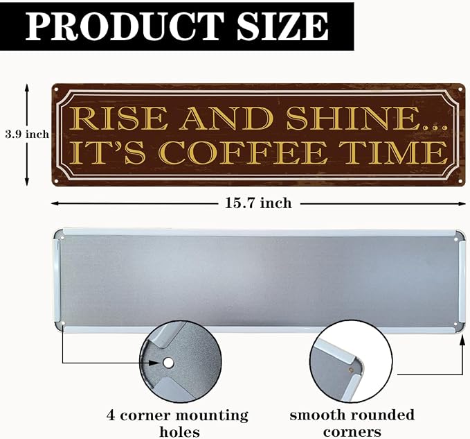 Coffee Time Metal Tin Signs, Coffees Lover Home Decor - Image 2