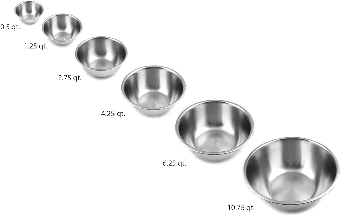 Fox Run 6-Piece Nesting Stainless Steel Polished Mirror Finish Mixing Bowls Set - Image 7