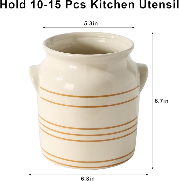 Ceramic Farmhouse Kitchen Utensil Holder - Image 2