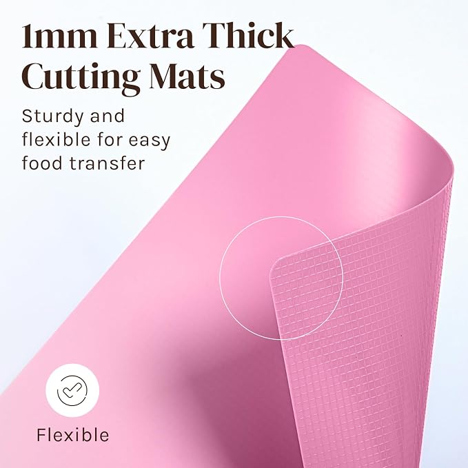 Cooler Kitchen Extra Thick Pastel Flexible Plastic Cutting Board Mats - Image 7