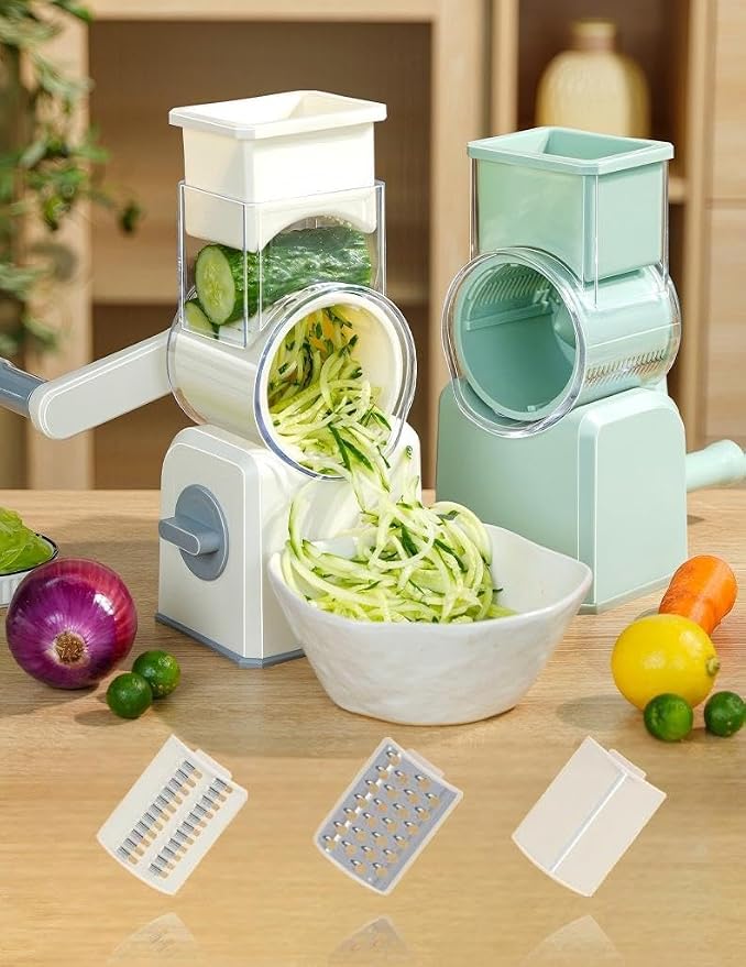 Rotary Cheese Grater with Hand Crank, and Grating Cheese, Vegetables, and Fruit - Image 2