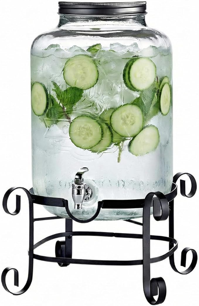 Style Setter Beverage Dispenser Cold Drink Dispenser w/ 3-Gallon Capacity Glass by Stylesetter