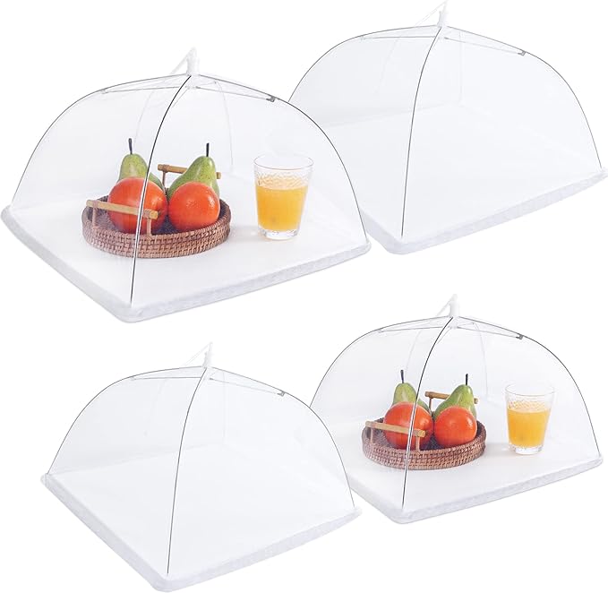 JULBEAR 4 Pcs Mesh Food Cover Tent Large and Tall Umbrella Food Screen Covers by JULBEAR