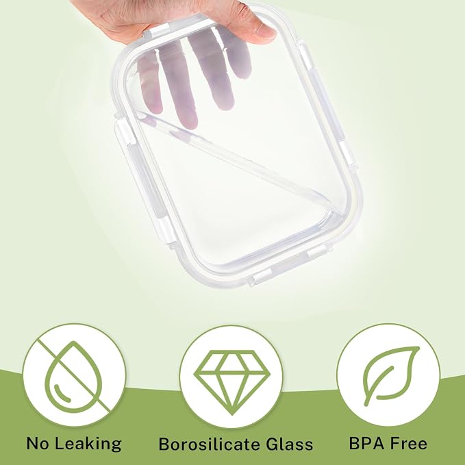 HOMBERKING 8 Pack Glass Food Storage Containers - Image 5