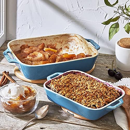 Staub 2-Pc Ceramic Baking Dish Set, Turquoise