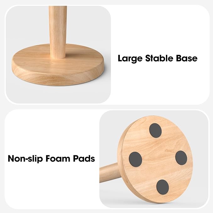 KitchLife Wooden Paper Towel Holder Countertop, Fits Jumbo Roll - Image 4