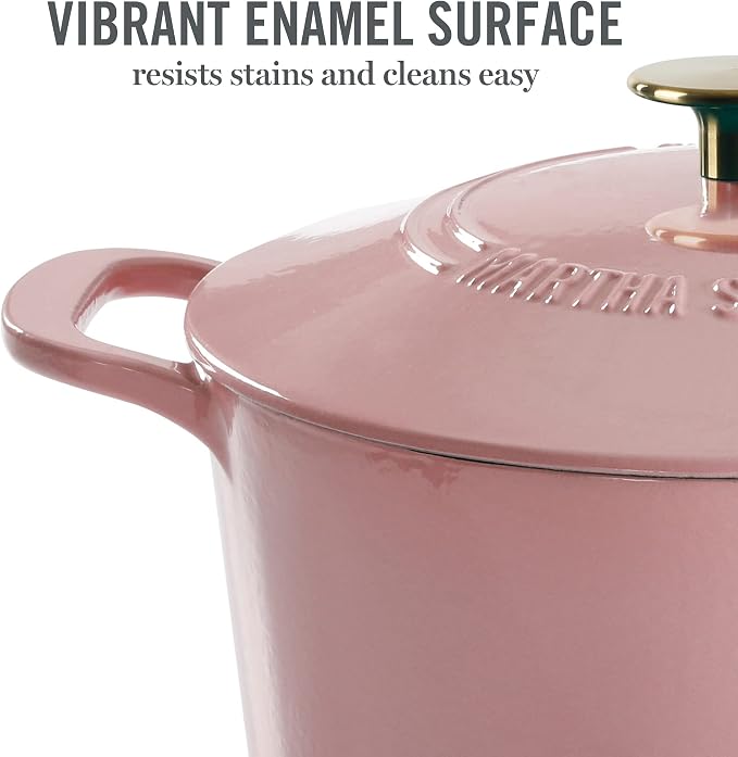 MARTHA STEWART Gatwick 7-Quart Enamel Cast Iron Dutch Oven Pot - Image 3