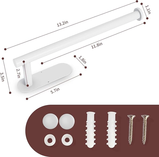 DEKAVA Under Cabinet Wall Mount Paper Towel Holder, Self-Adhesive Bar, - Image 3