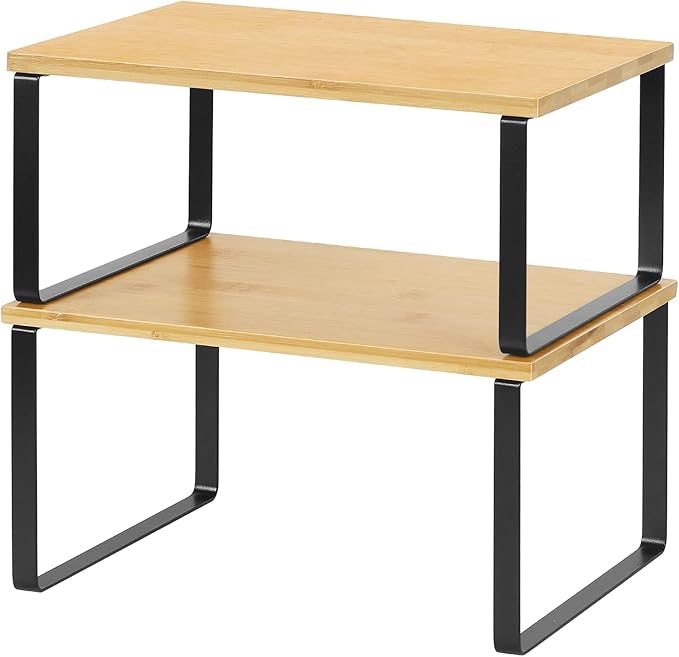NEX Kitchen Cabinet and Counter Shelf Organizer, Stackable & Expandable by NEX