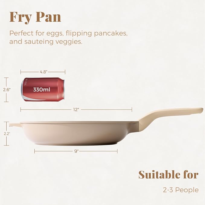 PRICUSIS Nonstick Frying Pan, 8/10/12 Inch Skillet - Image 2