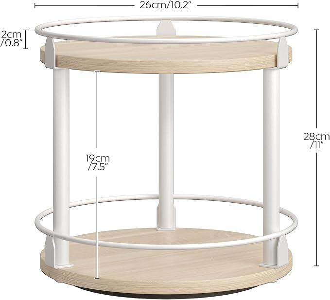 YATINEY Lazy Susan Organizer, Rotating Spice Rack, 2 Tier Spice Turntable - Image 8