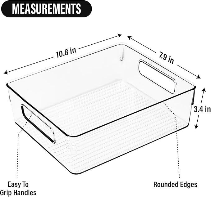 Clear Plastic Storage Bins, Pantry Organizers and Storage, Kitchen Organization - Image 3