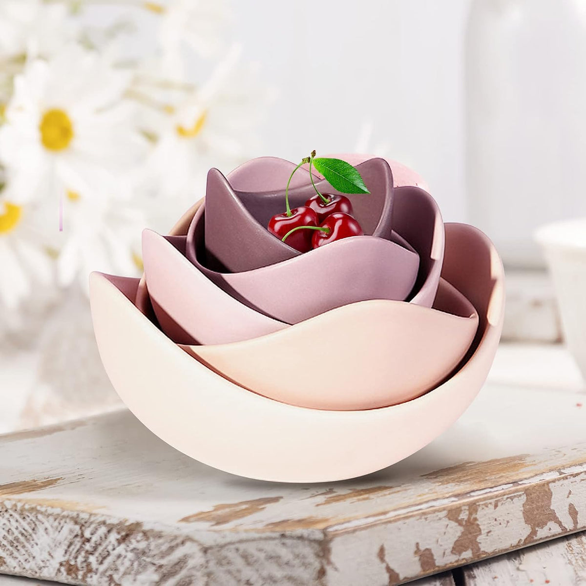 Salad Decorative Bowls Lotus Shaped Pasta Bowls Dishwasher Safe