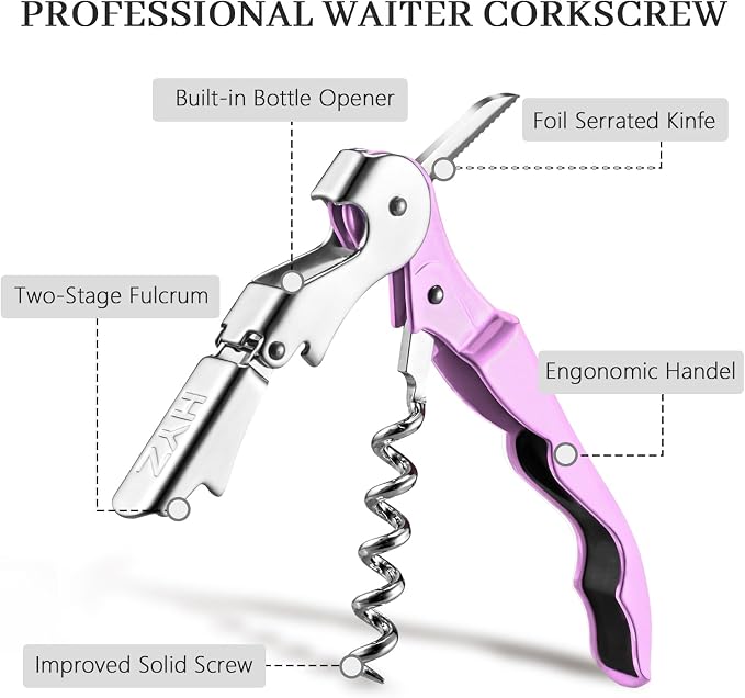 HYZ 2-Pack Wine Opener Waiter Corkscrew, Professional Wine Key - Image 2