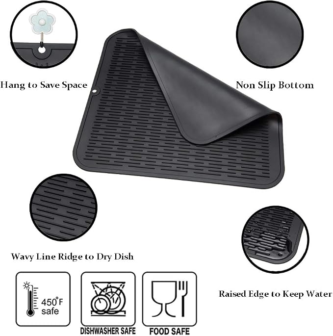 ZLR 2 Pcs Large Silicone Dish Drying Mat - Image 4