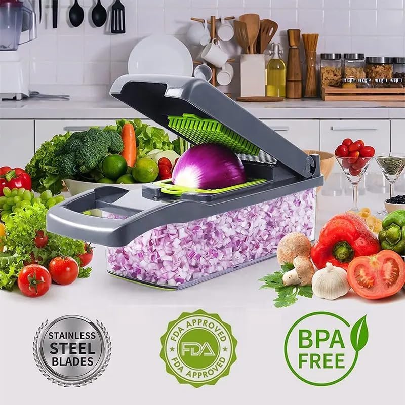 12-in-1 Vegetable Chopper with Storage Container