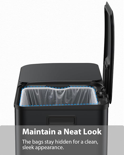 Dual Trash and Recycling Bins for Kitchen, 2×13 Gallon Stainless Steel Trash - Image 7