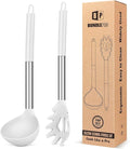 Silicone Pasta Fork and Ladle Spoon Set, Large Non Stick Kitchen Utensils by BUNDLEPRO