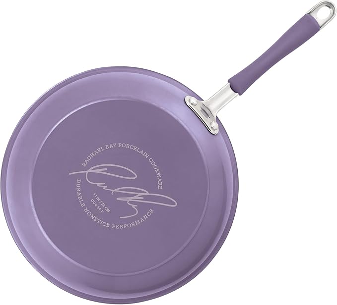 Rachael Ray Cucina Nonstick Cookware Pots and Pans Set, 12 Piece, Lavender - Image 9