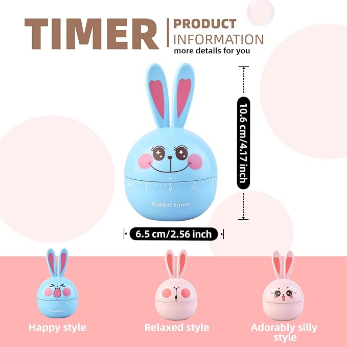 Cartoon Mechanical Kitchen Timer, 60 Minutes Countdown Timer, Mechanical Visual - Image 4