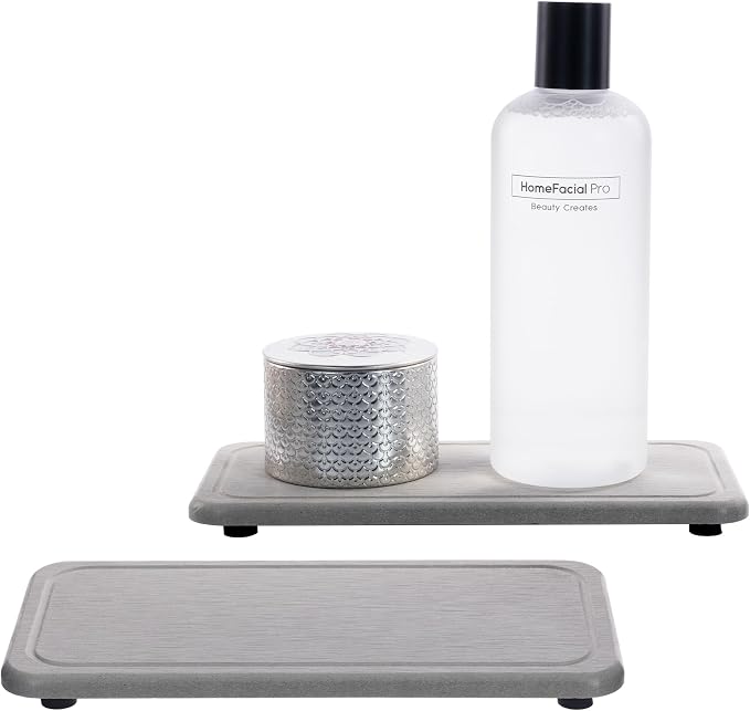 NiuYichee 2 Pcs Water Absorbing Stone Trays, Kitchen/Bathroom Sink Soap Dish by NiuYichee