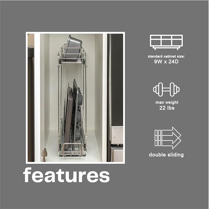 Household Essentials Glidez Multipurpose Chrome-Plated Steel Pull-Out/Slide-Out - Image 6