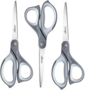 LIVINGO 3 Pack Scissors for Office: Sharp Stainless Steel Shears Heavy Duty All by LIVINGO