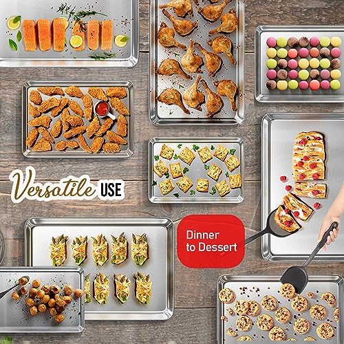 Aluminum Baking Sheet Set, Quarter Sheet Pan, Commercial Quality