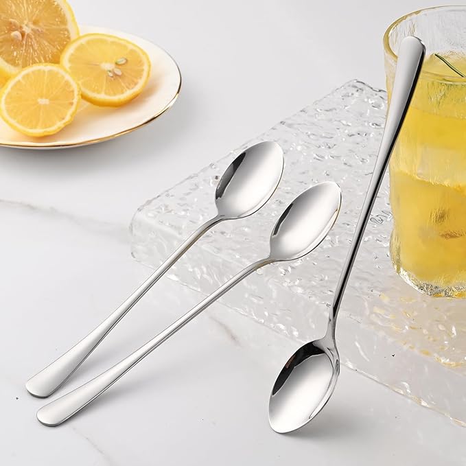 DEHOV 7.5 Inches Stainless Steel Iced Tea Spoons, Ice Cream, Long Handle Iced - Image 6