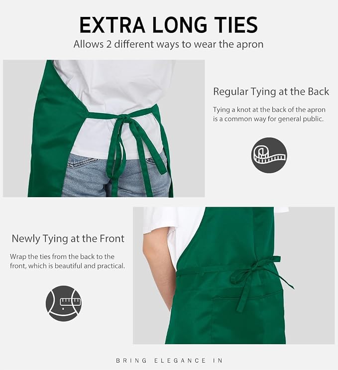 Syntus Apron for Men Women, Adjustable Cooking Kitchen Chef Aprons - Image 5