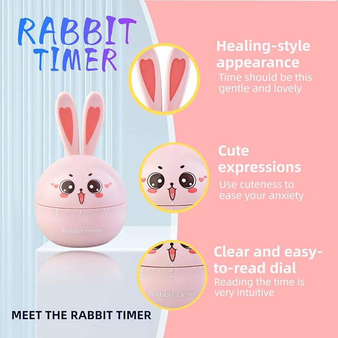 Cartoon Mechanical Kitchen Timer, 60 Minutes Countdown Timer, Mechanical Visual - Image 5