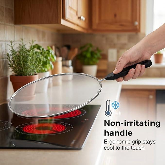 Splatter Screen for Frying Pan, Stainless Steel Grease Splatter Guard Splatter - Image 3