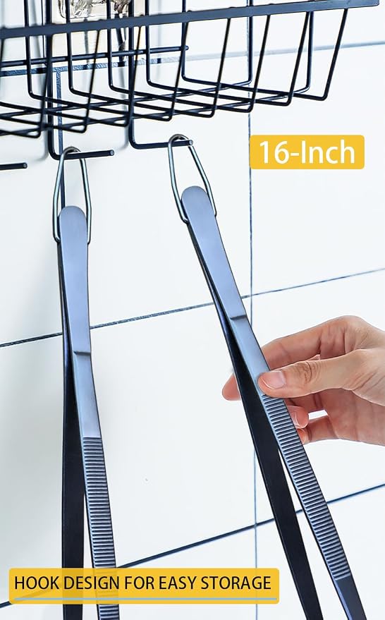 JETKONG 2 Pcs 16-Inch Heavy Duty Cooking Tweezers Extra Long Stainless Steel - Image 6