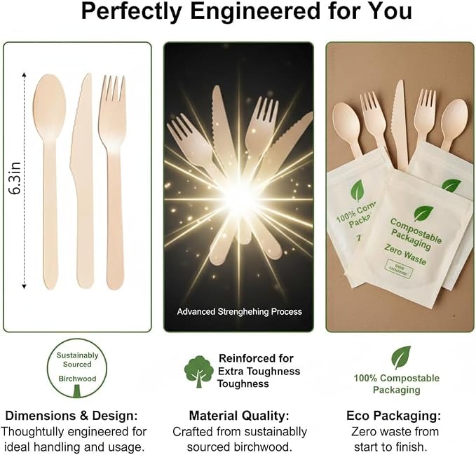 150Pack Compostable Spoons - Image 2