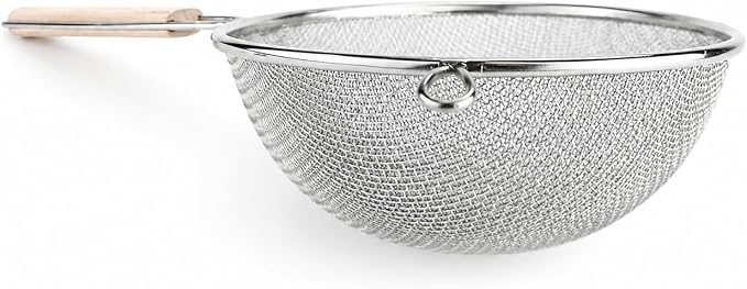 Huji Stainless Steel Fine 8" Double Mesh Food Strainer Colander Sieve Sifter - Image 3