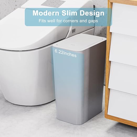 3 Pack 10 Liter / 2.6 Gallon Bathroom Trash Can, Small Trash Can - Image 2