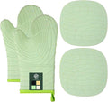 4 Pieces Oven Mitts and Pot Holders of Macaron Color Thickened Non-Slip by M+MIAOYAN