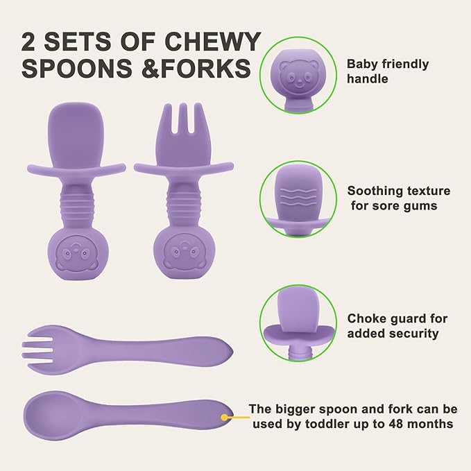 Silicone Baby Feeding Set | Baby Led Weaning Supplies Includes Suction Bowls - Image 7