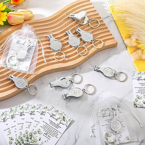 Fulmoon Wedding Multi Function Bottle Opener Nail Clipper, 100 Sets