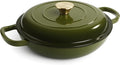 Vintage Style 3 Quart Enameled Cast Iron Braiser, Non Stick Enameled Cast Iron by Unknown