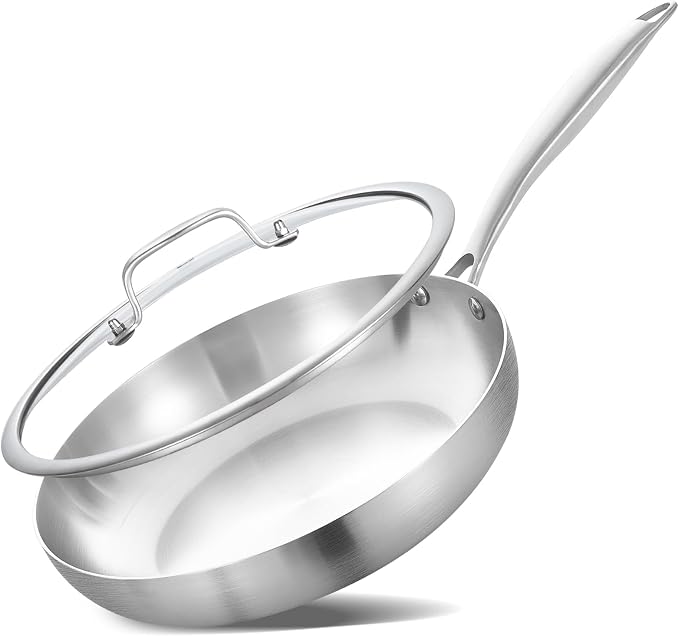 LOLYKITCH 8 Inch Tri-ply Stainless Steel Frying Pan by LolyKitch