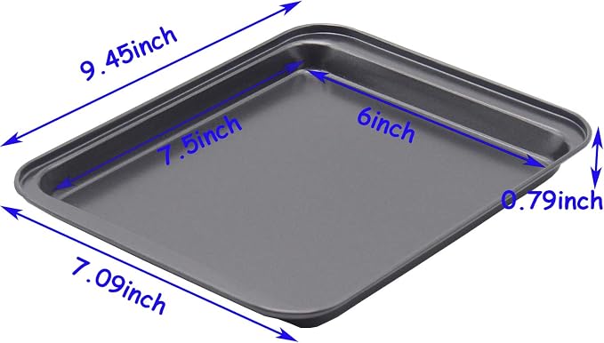 Small Baking Sheet Nonstick 9.45 X 7.09 Inch, 8 Inch Mini Cookie Tray Toaster - Image 2
