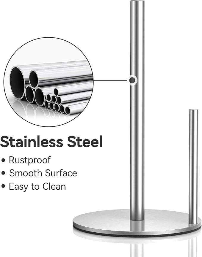 Paper Towel Holder Countertop, Stainless Steel, - Image 3