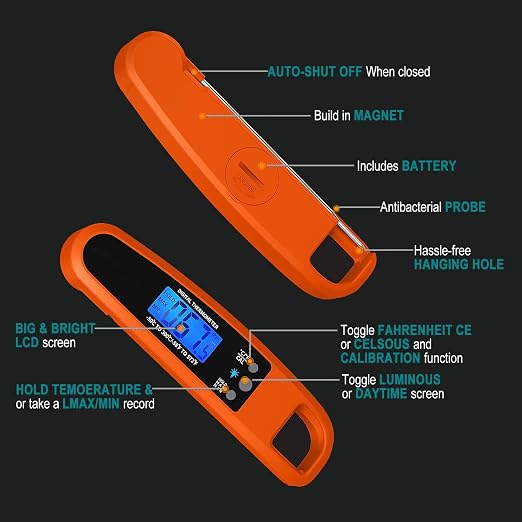Instant Read Meat Thermometer for Kitchen Cooking, Ultra Fast Precise - Image 6
