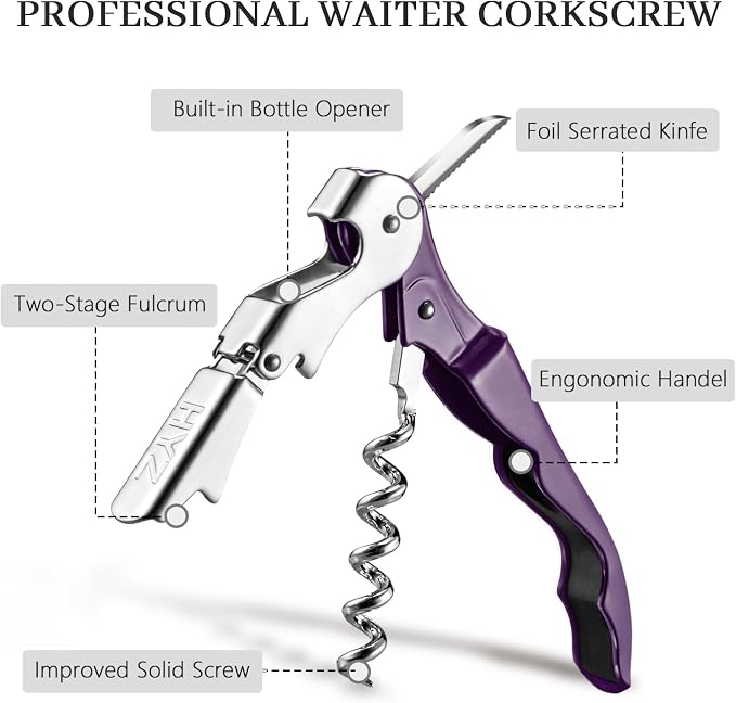 HYZ 2-Pack Wine Opener Waiter Corkscrew, Professional Wine Key - Image 2